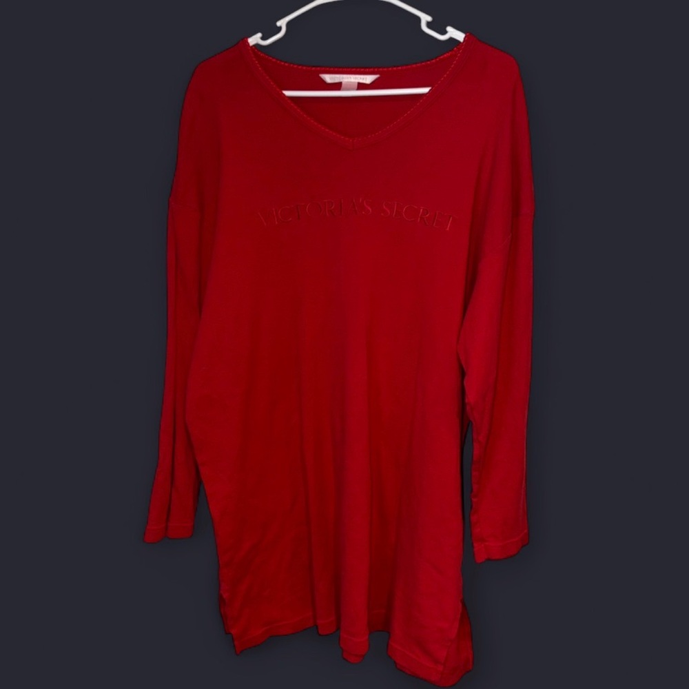 Vintage 90s Victoria’s Secret Red Sleep Shirt Nightgown Oversized